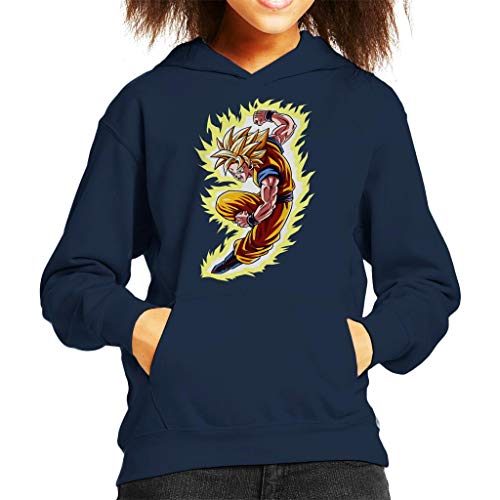 Sudadera con capucha para niños Goku War Dragon Ball Z azul marino 5-6 Años
