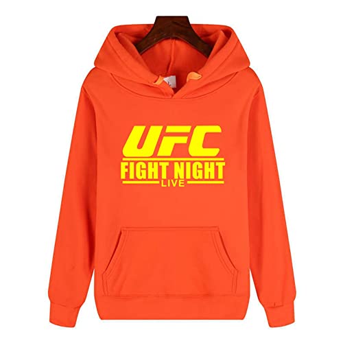 Sudadera Sudadera con Capucha de Invierno de Moda para Hombre, un Regalo para los fanáticos de UFC, Ropa Deportiva cómoda y Transpirable (Color : Orange-2, Size : Medium)