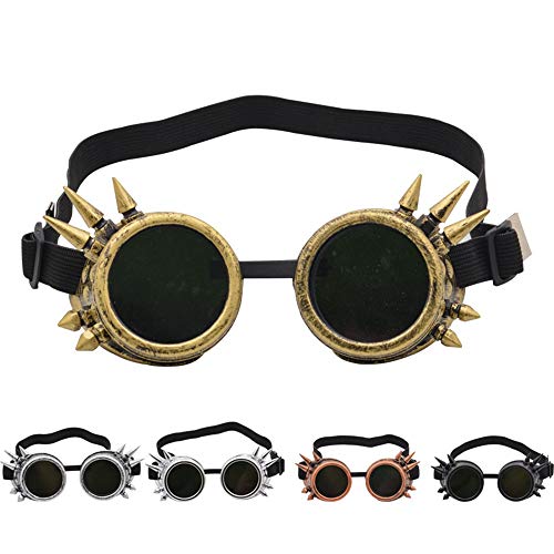 Sunglass Fashion Soldadura Ciber Punk Gótico Cosplay Sunglasse Retro Vintage Victorian Steampunk Gafas Gafas (Color : Bronce, tamaño : Free Size)