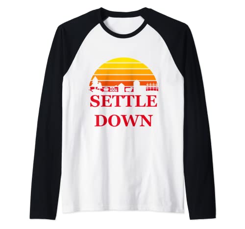Sunset Wood Wheat Sheep Mineral Settle Down Settlers Juego de mesa Camiseta Manga Raglan