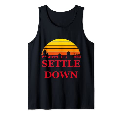 Sunset Wood Wheat Sheep Mineral Settle Down Settlers Juego de mesa Camiseta sin Mangas