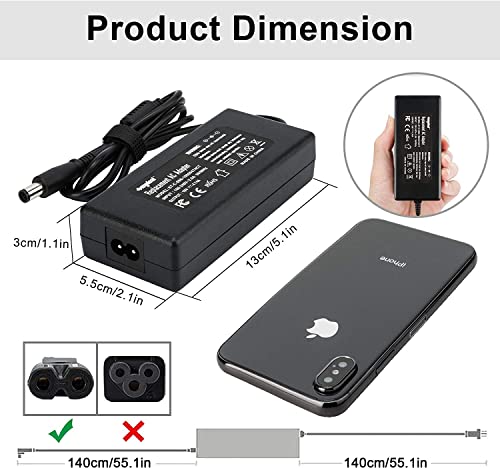 Sunydeal Cargador Adaptador Fuente de Alimentación para Portátil HP , 19V 4.74A, 90W, 7.4 x 5.0mm , Compatible con HP Pavilion G4 G6 G6t G7 M6 M7, HP EliteBook 745 820 840 850 G1 G2, HP Compaq Presario Cq40 Cq62, Hp Compaq 2210b 2510p 4510s 4720s, HP Prob