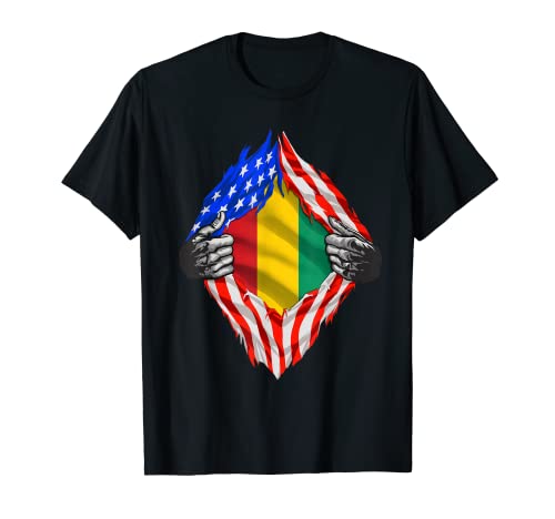 Super Guinean Heritage Guinea Roots USA Bandera Camiseta