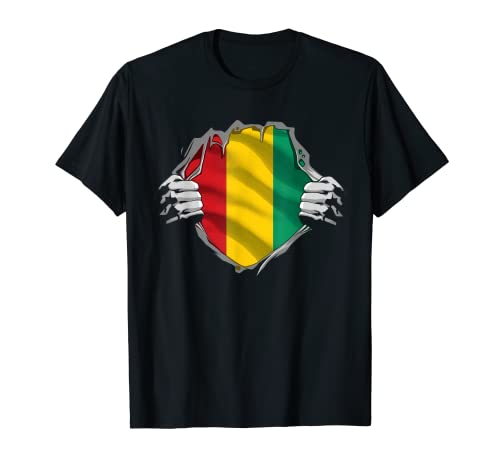 Super Guinean Heritage Orgulloso Guinea Raíces Bandera Camiseta