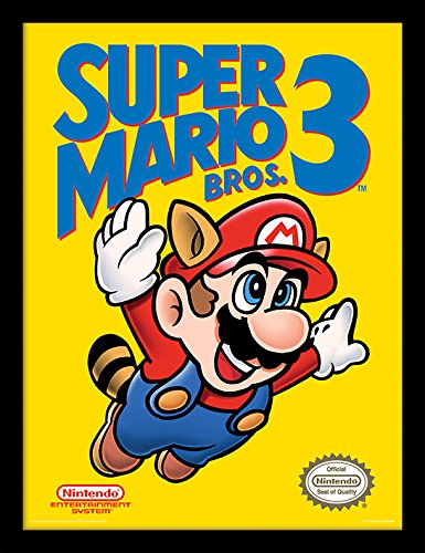 Super Mario con diseño 30 x 40 cm Bros. 3 NES diseño de con Marco