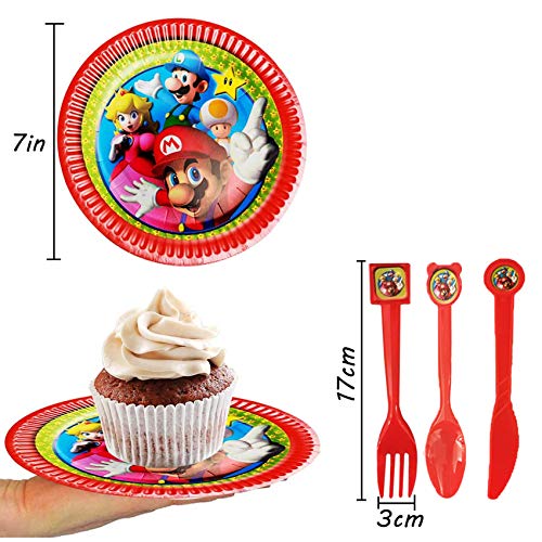 Super Mario de Accesorios de Fiesta Reutilizable Accesorio de Decoracion de Fiesta de Cumpleaños Apoyo para Pancarta Vajilla para Party Supplies