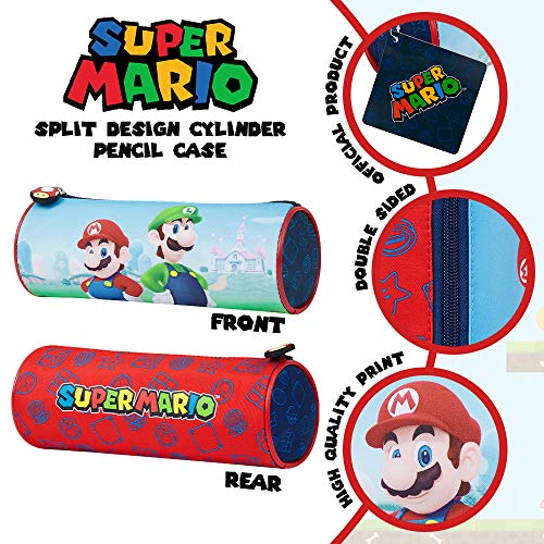 Super Mario Estuche Escolar, Material Escolar para Niños, Estuches Escolares Diseño Mario Bros y Luigi, Merchandising Oficial, Regalos Para Ninos Adolescentes