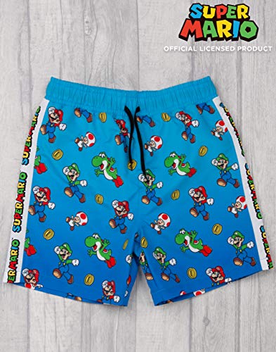 Super Mario Swim Shorts Boys Luigi Kids Gamer Natación Troncos Pantalones 9-10 años