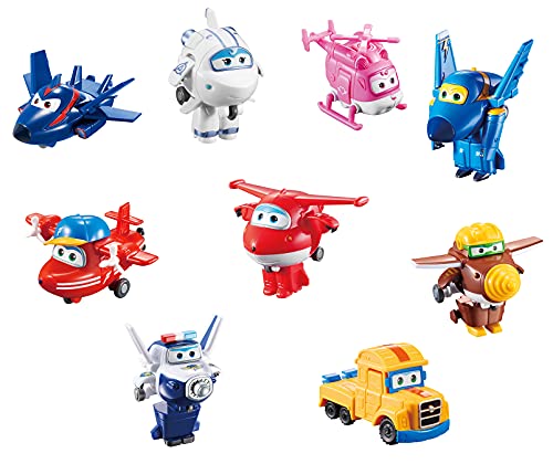 Super Wings - Juego de coleccionista con 15 Figuras de Juguete transformables World Airport Crew, Segunda Temporada, 5 cm.