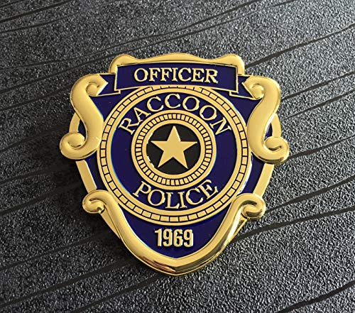 Super6props Resident Evil 2 Remake Raccoon City Police Officer Inspirado en Metal Prop Costume / Cosplay Badge con Pasador (75 mm x 74 mm)