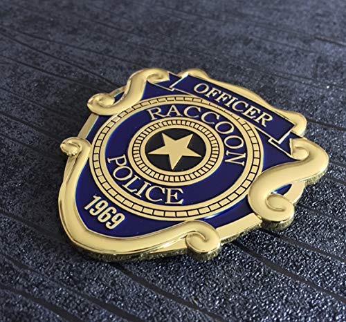 Super6props Resident Evil 2 Remake Raccoon City Police Officer Inspirado en Metal Prop Costume / Cosplay Badge con Pasador (75 mm x 74 mm)