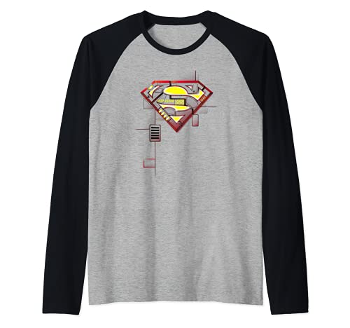Superman Super Mech Shield Camiseta Manga Raglan