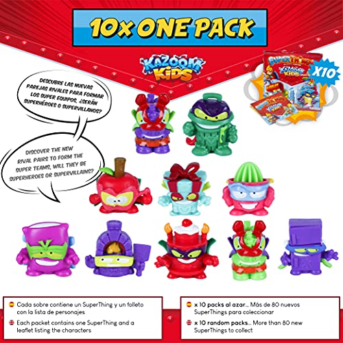 SuperThings Kazoom Kids – Spike Roller y Pack Sorpresa 16 Sets | Contiene Spike Roller, 10 Sobres One Pack, 4 Kazoom Sliders y 2 Kazoom Kids | Juguetes y Regalos para Niños Cumpleaños