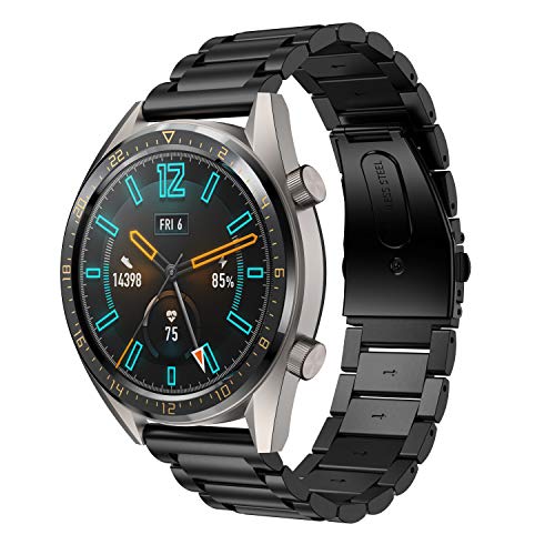 Supore Correa Compatible con Huawei Watch GT2 46mm/Watch GT 46mm/Watch GT Active/Watch 2 Pro/Honor Watch Magic/Galaxy Watch 46mm/Gear S3/Gear 2, Correa de Repuesto de Acero Inoxidable de 22 mm