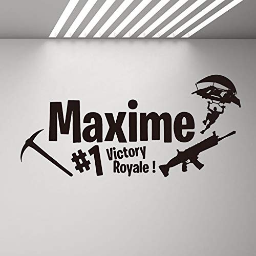 Suuyar Gamer Xbox Ps4 Etiqueta De La Pared De Vinilo Arte Nombre Personalizado Juego Tatuajes De Pared Niños Adolescentes Habitación Puerta De La Pared Decoración Mural Wallpaper Poster 122X57 Cm