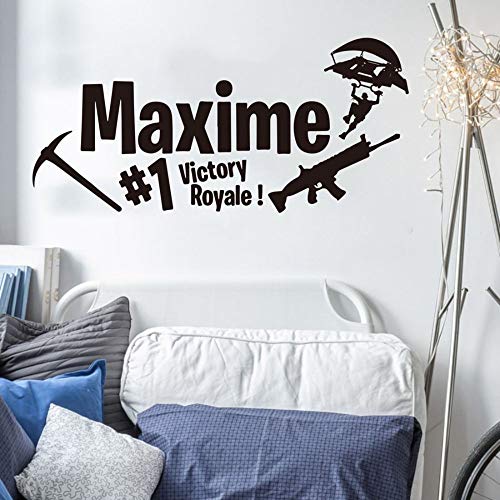 Suuyar Gamer Xbox Ps4 Etiqueta De La Pared De Vinilo Arte Nombre Personalizado Juego Tatuajes De Pared Niños Adolescentes Habitación Puerta De La Pared Decoración Mural Wallpaper Poster 122X57 Cm