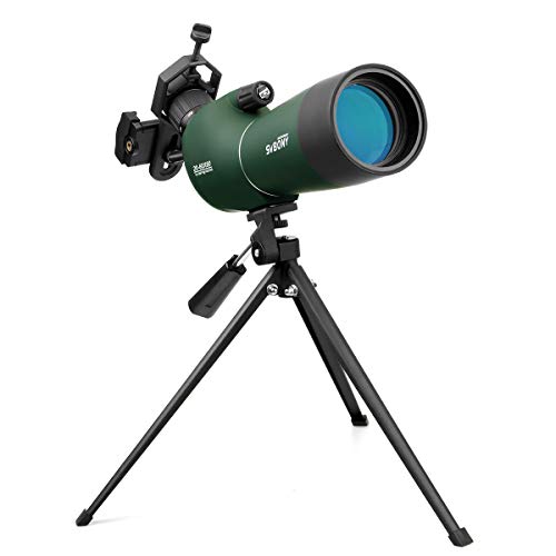 Svbony SV28 Telescopio Terrestre 20-60x60 de Zoom ImpermeableTelescopio Terrestre con Trípode y Adaptador Universal para Smartphone para Observación