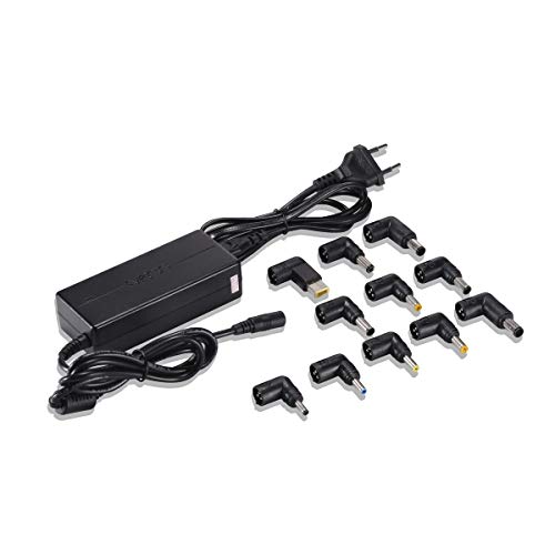 Sveon SAC165 - Cargador Universal para portátiles (65 W, Ajuste automático de Voltaje, 11 Conectores Independientes) Color Negro