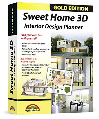 Sweet Home 3D - Interior Design Planner with an additional 1100 3D models and a printed manual, ideal for architects and planners - for Windows 11-10-8-7-Vista-XP & MAC