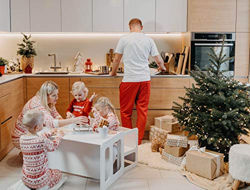 Sweet Home from wood Juego de mesa de juego para niños de madera | Juego de mesa para niños pequeños | Mesa de aprendizaje preescolar | Mesa de destete | Mesa de juego para niños (blanco)