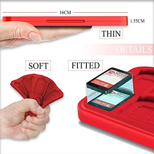 Switch Game Card Case, Almacenamiento de Tarjetas de Juego para Nintendo Switch, Nueva Funda Protectora de Tarjeta Delgada Portátil 3D Dynamic Vision, 24 Tarjetas de Juego 24 Tarjetas TF (Mario)