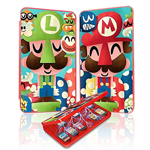 Switch Game Card Case, Almacenamiento de Tarjetas de Juego para Nintendo Switch, Nueva Funda Protectora de Tarjeta Delgada Portátil 3D Dynamic Vision, 24 Tarjetas de Juego 24 Tarjetas TF (Mario)