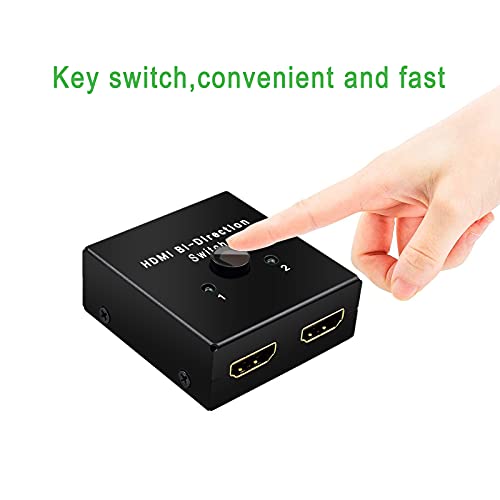 Switch HDMI Bidireccional la Entrada 2 a 1 Salida o Switch 1 a 2 Salidas Soporta 3D y 1080P para HDTV/BLU-Ray Player/DVD/DVR etc