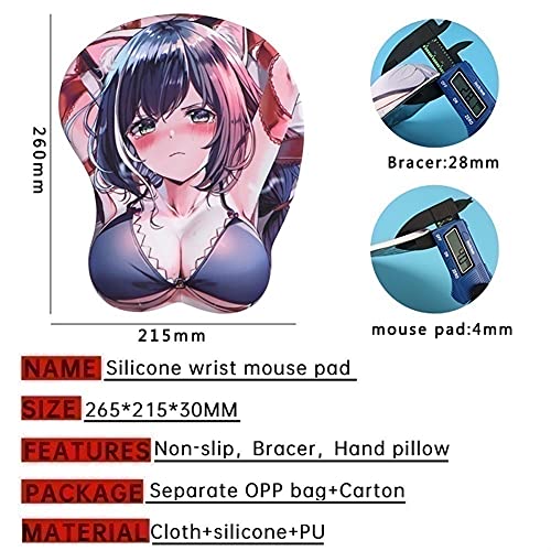 Sword Art Online New Sexy Hentai Anime Mouse Pad Kirigaya Kazuto 3D Anime Soft Gel Gaming Raton Mat Muñeco Rest Rest Pad para Fans de Anime Aldult Rife Halloween