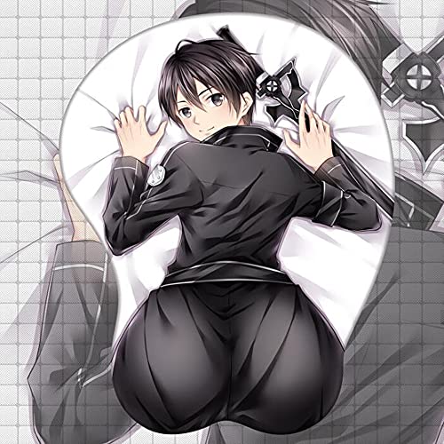 Sword Art Online New Sexy Hentai Anime Mouse Pad Kirigaya Kazuto 3D Anime Soft Gel Gaming Raton Mat Muñeco Rest Rest Pad para Fans de Anime Aldult Rife Halloween