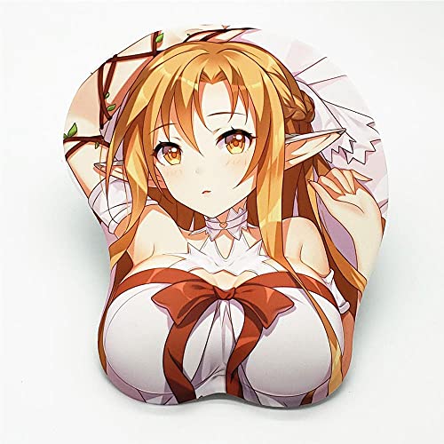 Sword Art Online Nuevo Hentai Anime 3D Mouse Pad Sexy Anime Fan Goddess Asuna Soft Gel Gaming Mouse Mat Muñeco Rest Rest Mice Pad para Fans Anime Aldult Halloween Regalo