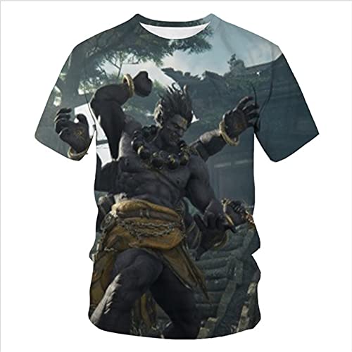 SYXZ Camiseta Naraka Bladepoint para Hombre, Camiseta de Verano con Estampado 3D, Camisetas de Estilo Chino para niños y niñas de Talla Grande,5,L