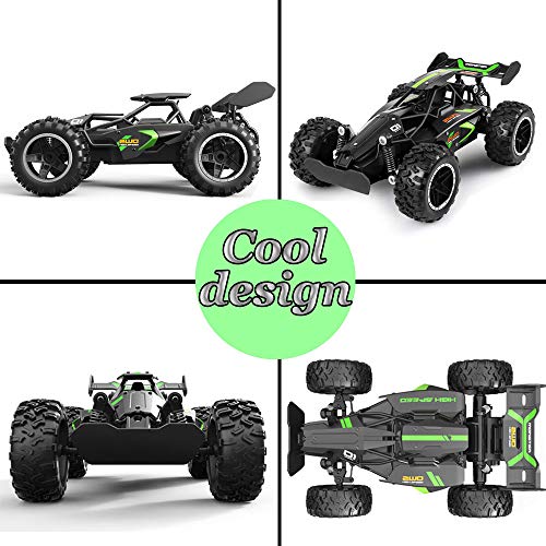 SZJJX RC Car Remote Control Truck 2.4Ghz 20KM / H Alta Velocidad 2WD Racing Cars RTR Electric Rock Climber Fast Race Buggy Hobby Toy para niños Regalo (Verde)