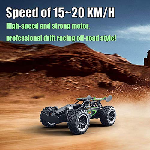 SZJJX RC Car Remote Control Truck 2.4Ghz 20KM / H Alta Velocidad 2WD Racing Cars RTR Electric Rock Climber Fast Race Buggy Hobby Toy para niños Regalo (Verde)