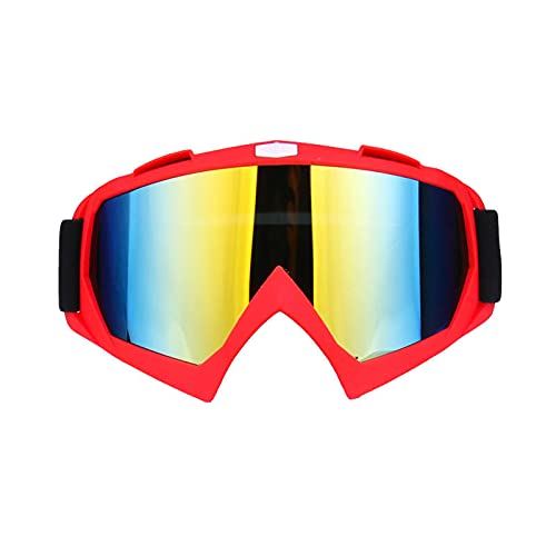 T-ara Ciencia más reciente Gafas de esquí Gafas de snowboard Eyewear Anti-UV Gafas para motocicletas Motocross Red Lens Cómodo de llevar (Color : Fluorescent Green)