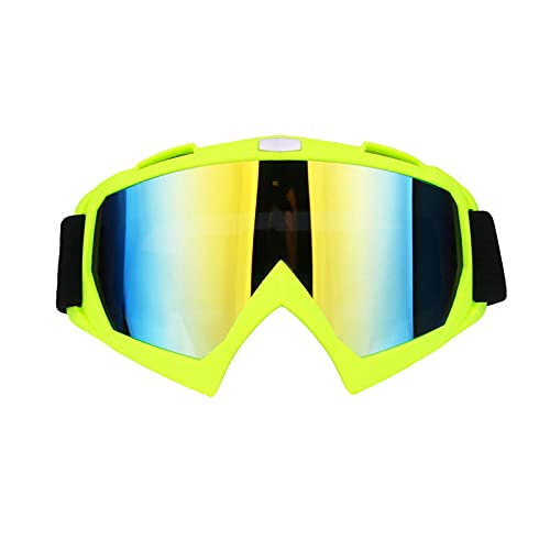 T-ara Ciencia más reciente Gafas de esquí Gafas de snowboard Eyewear Anti-UV Gafas para motocicletas Motocross Red Lens Cómodo de llevar (Color : Fluorescent Green)