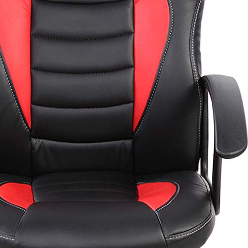 T-LoVendo Silla Gaming Racing para Niños Escritorio Estudios Videojuegos Sillón Gamer, Negro/Rojo