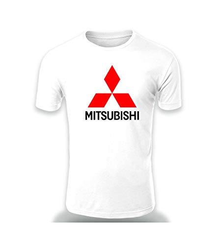 T-Shirt Hombre Mitsubishi Gift Men Hombres Fun PC Console Game Best Print Manga Corta Cuello Redondo Regalo de Verano Impresión (M, White)