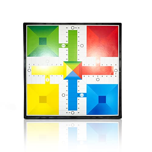 Tablero Parchís para 6 Jugadores + 6 Barriles + 6 Dados + Fichas Pra Cada Jugador, Juego de Mesa, Tablero Reversible de Parchís para 6 y para 4 Jugadores, Juegos clásicos para Regalar.