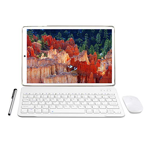 Tablet 10 Pulgadas, YOTOPT Android 10.0 Tablet PC con SIM, Processor SC9863 Octa-Core 1.6Ghz, 4GB RAM, 64GB ROM, 128GB Expandible, WiFi, GPS, Bluetooth 4.2, Type-C, Gold