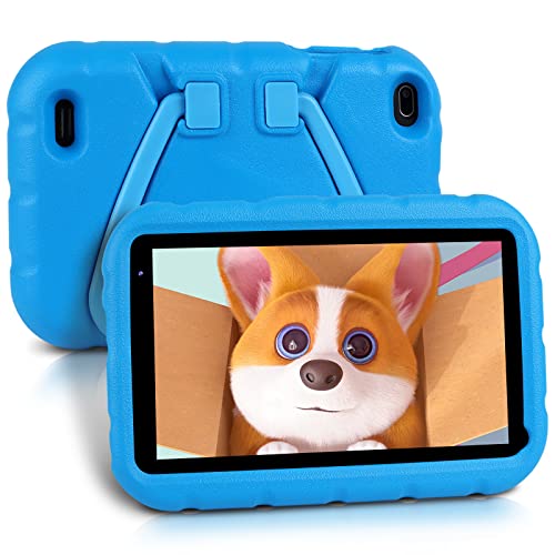 Tableta para Niños 7 Pulgadas Oangcc Android 11 Go HD Tablets Infantil Certificado por Google GMS,2GB + 32GB ROM(TF 128G),Quad Core/WiFi/Control Parental/Kid-Proof Funda Tablet/Niños Educativo -(Azul)