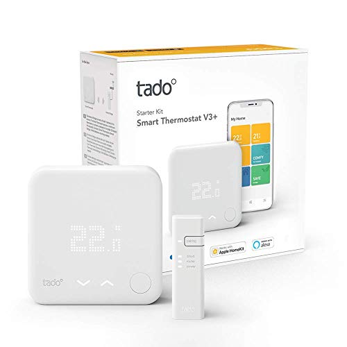 tado° Termostato Inteligente Cableado Kit de Inicio V3+ – Control inteligente de calefacción, Instálalo tú mismo, Designed in Germany, trabaja con Alexa, Siri & Asistente de Google
