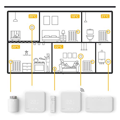 tado° Termostato Inteligente Cableado Kit de Inicio V3+ – Control inteligente de calefacción, Instálalo tú mismo, Designed in Germany, trabaja con Amazon Alexa, Siri & Asistente de Google