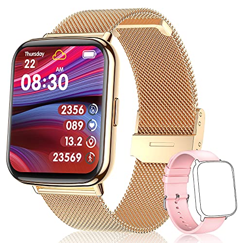 TagoBee Smartwatch Mujer,IP68 Impermeable con 1.69" Táctil Completa Reloj Inteligente Mujer Monitor de Sueño Pulsómetro,Oxígeno de Sangre,GPS Podómetro 24 Modos Deporte Compatible con iOS y Android