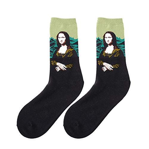 Taicse Calcetines Hombres Divertidos pares Calcetines de Algodón Hombre y Mujer Arte Retro Pinturas Famosas Calcetines