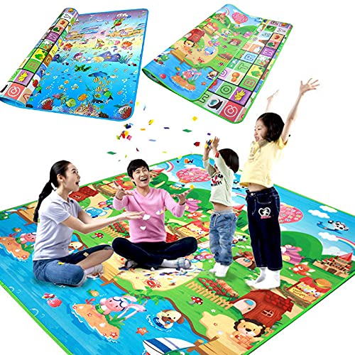 Taitan Alfombras de área para niños gateando educativo 2 lados juego Mat impermeable para niños dormitorio sala de juegos