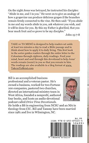 Take 10 to Meno: 10 Minute Readings thru Colossians (Take 10 to Menó)