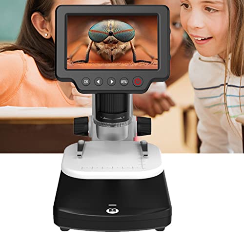 Talany Microscopio LCD, Microscopio Digital PC con Pantalla de 4 Pulgadas con Soporte Ajustable para Observación de Plantas(#1)