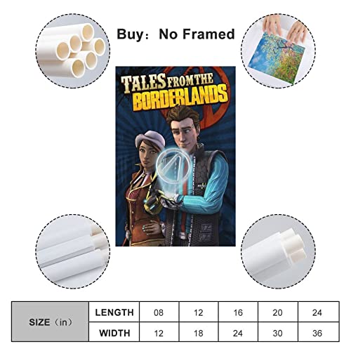 Tales from The Borderlands Juego de portada de lienzo y arte de pared con impresión moderna de decoración de dormitorio familiar para familiares y amigos, 60 x 90 cm