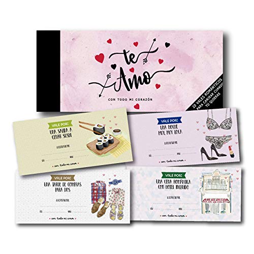 Talonario 20 vales románticos - Te Amo con todo mi corazón