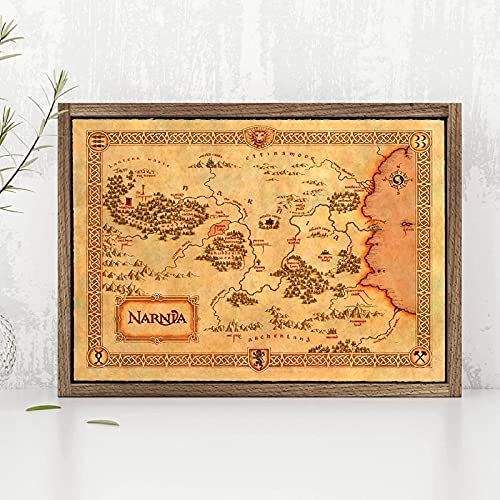 TANGTANGH Narnia Mapa Poster Chronicles of Narnia Prints Vintage Style Fantasy Maps Art Picture Pintura de Lienzo Decoración de la Pared Decoración (Size (Inch) : 30x40cm no Frame)